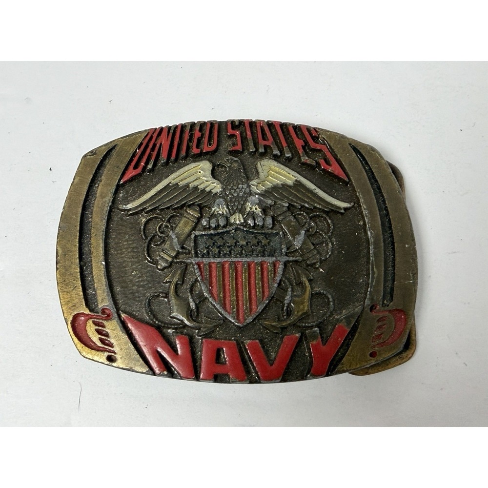 United‎ States Navy Indiana Metal Craft Vintage 1980 Belt Buckle